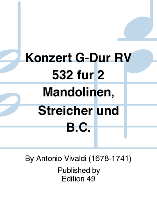 Book cover for Konzert G-Dur RV 532 fur 2 Mandolinen, Streicher und B.C.