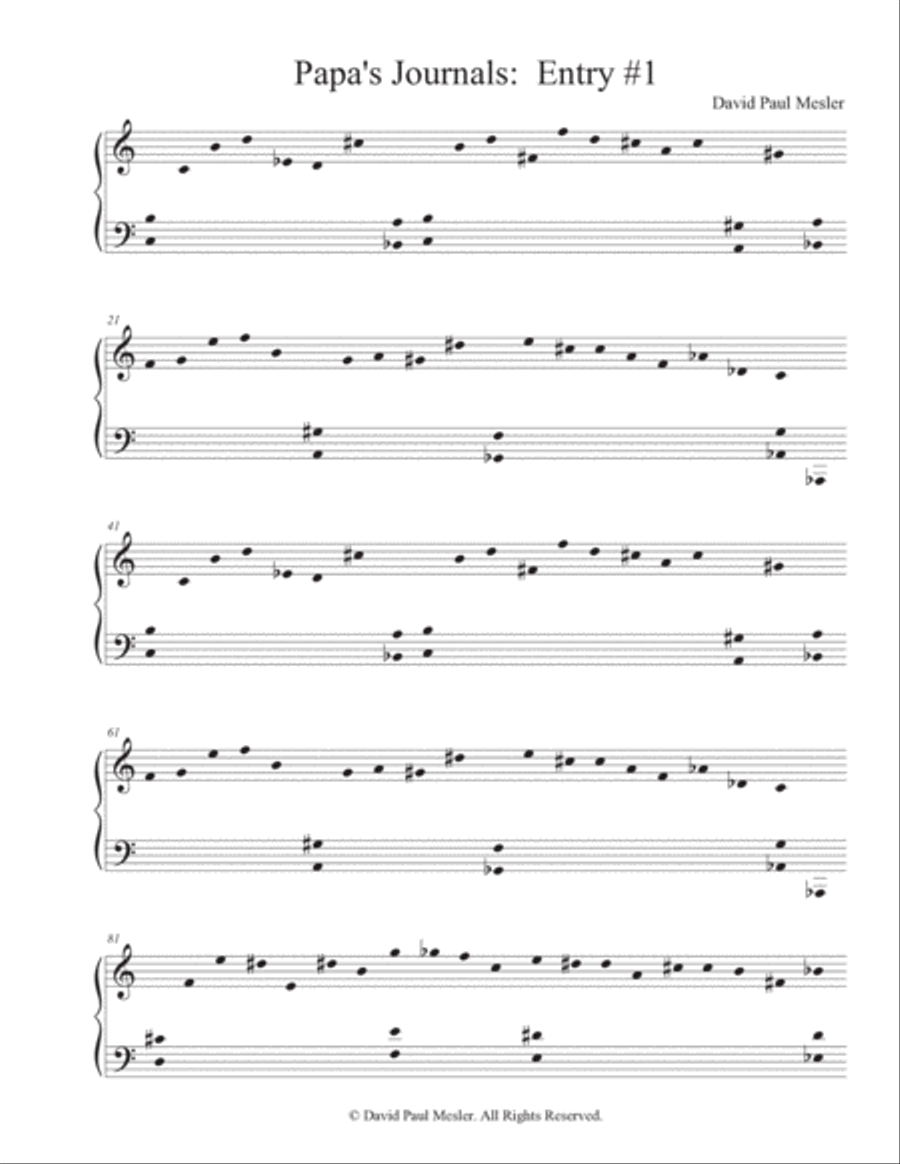 Papa's Journals: Entry #1 Piano Solo scores gallery preview page 2