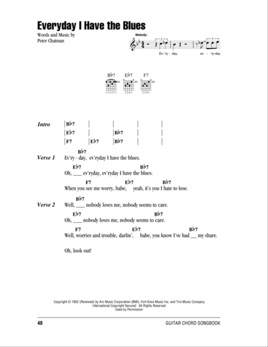 Every Day I Have The Blues Acoustic Guitar scores gallery preview page 1