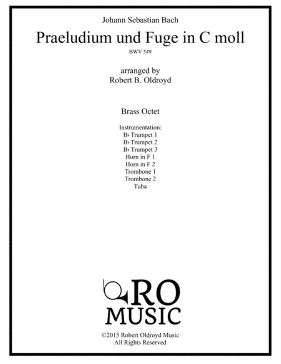 Prelude and Fugue in C minor (549) for Brass Octet Brass Ensemble scores gallery preview page 1