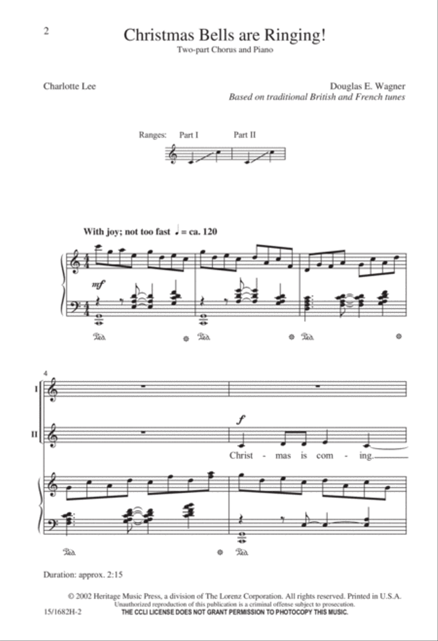 Christmas Bells are Ringing 2-Part scores gallery preview page 2