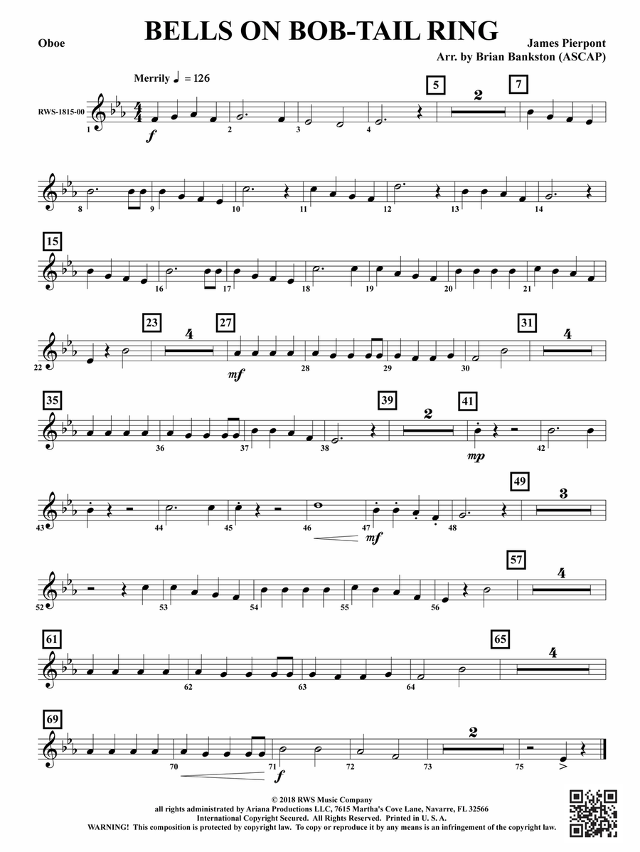 Bells on Bob-Tail Ring: Oboe Oboe scores gallery preview page 1