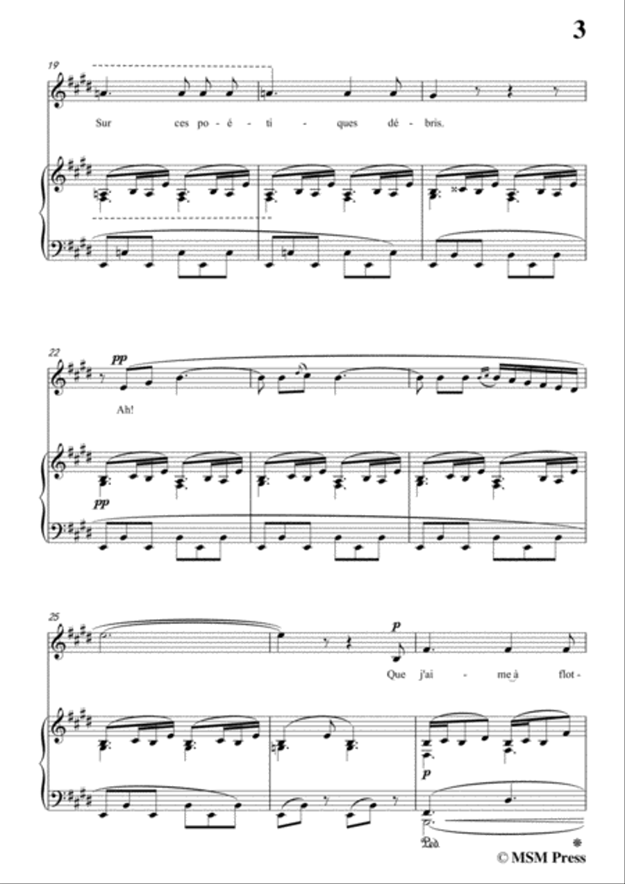 Bizet-Douce Mer in E Major,for voice and piano Voice Solo scores gallery preview page 5