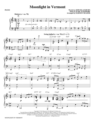 Moonlight in Vermont (arr. Darmon Meader) - Piano