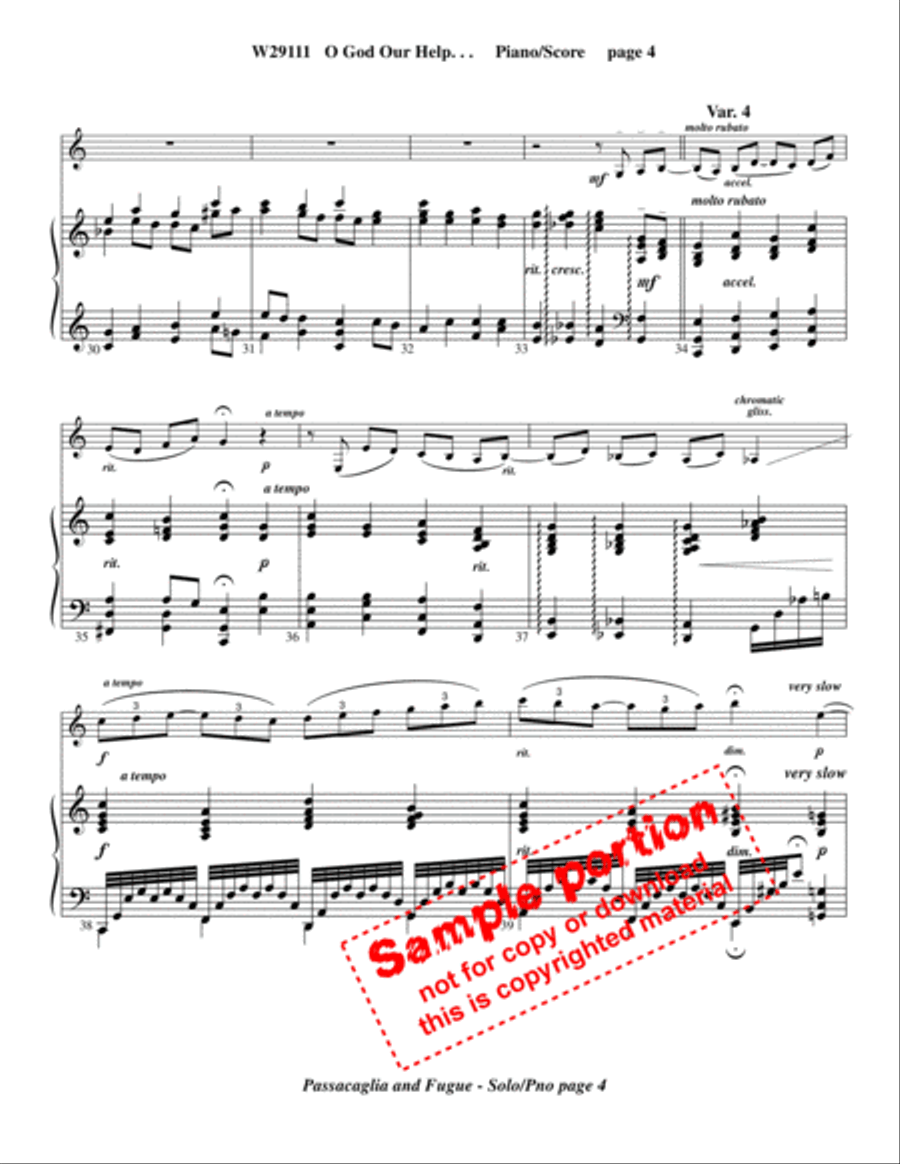 O God, Our Help....Passacaglia /Fugue Cornet scores gallery preview page 5
