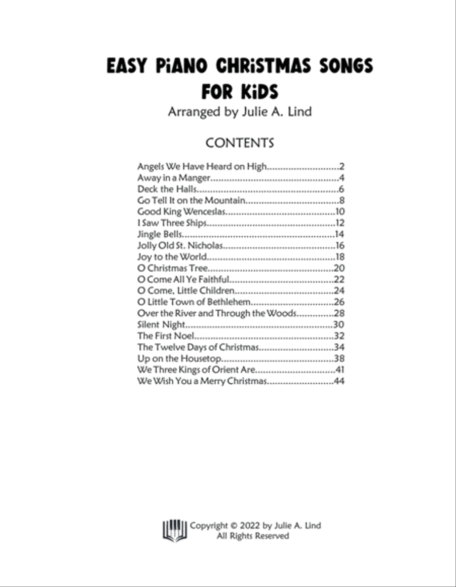 Easy Piano Christmas Songs for Kids Easy Piano scores gallery preview page 2