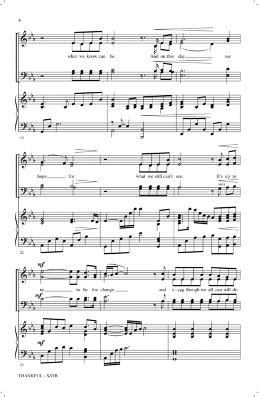Thankful (arr. Mark Hayes) 4-Part scores gallery preview page 3