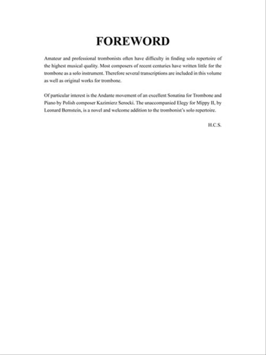 Solos for the Trombone Player Piano Accompaniment scores gallery preview page 4
