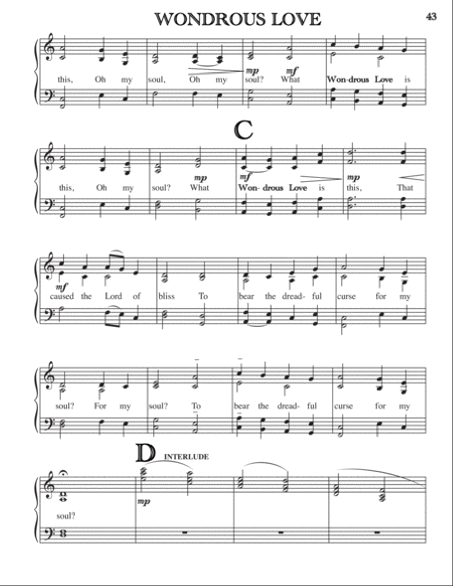 WONDROUS LOVE Unison Choir scores gallery preview page 2
