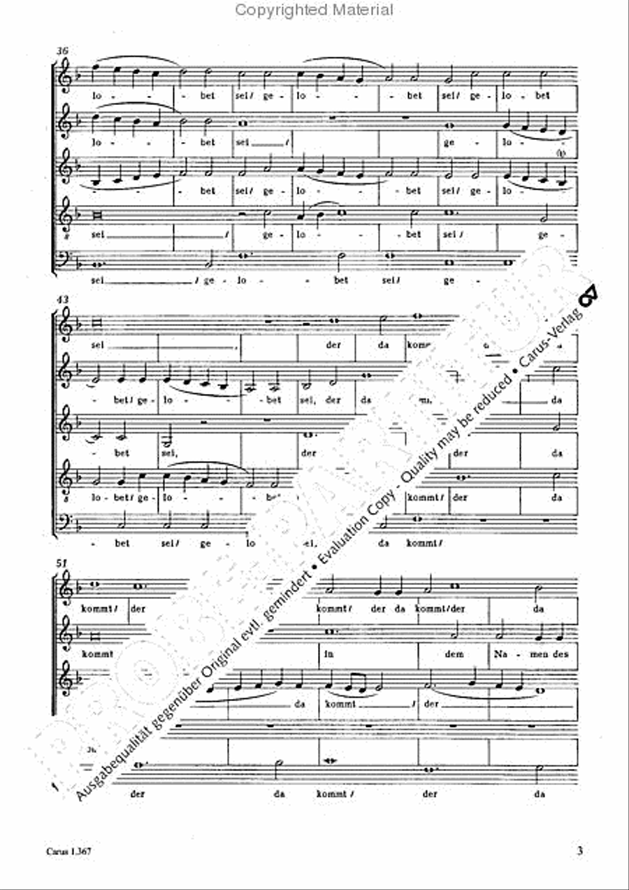 O hosanna, thou Son of David (Hosianna dem Sohne Davids) SSATB scores gallery preview page 4