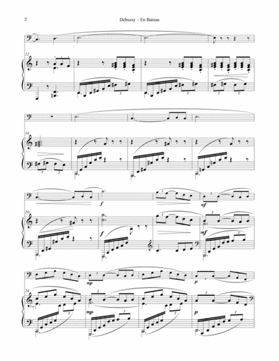 En Bateau from Petite Suite for Tuba or Bass Trombone and Piano, arr. by Ralph Sauer