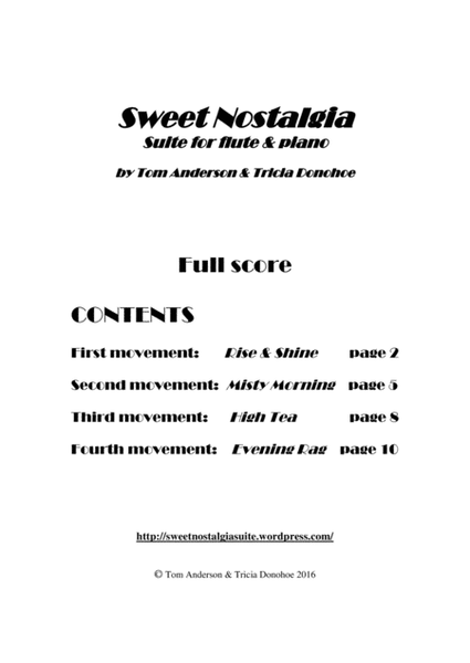 Sweet Nostalgia, Suite for flute & piano image number null