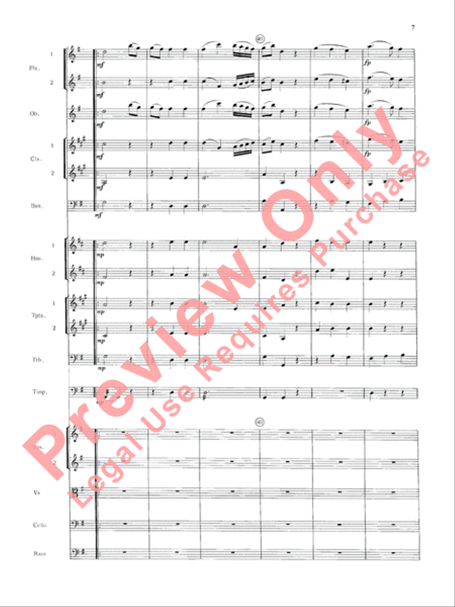 Mozart's Symphony No. 25 in G Minor, 3rd & 4th Movements Full Orchestra scores gallery preview page 10