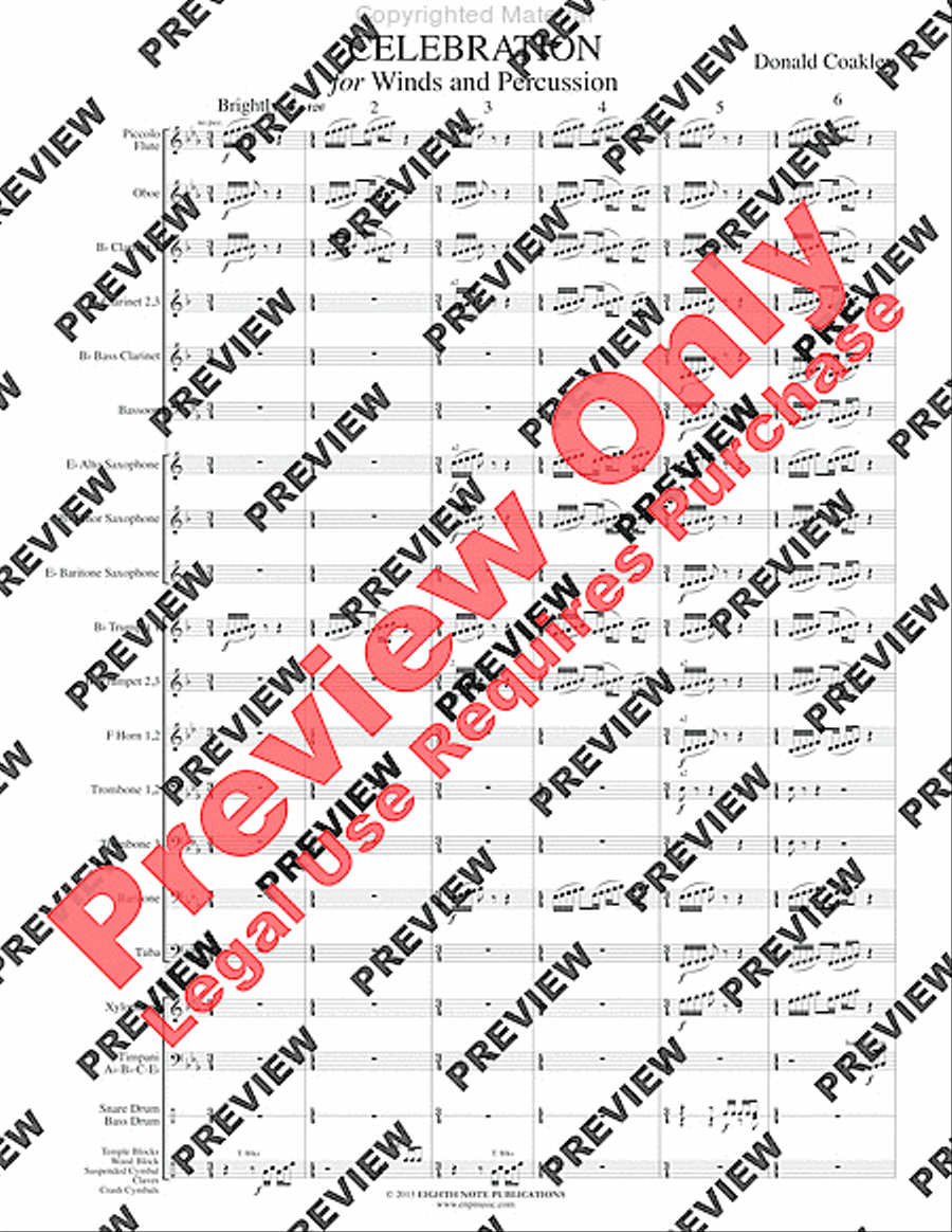 Celebration for Winds and Percussion Concert Band scores gallery preview page 4
