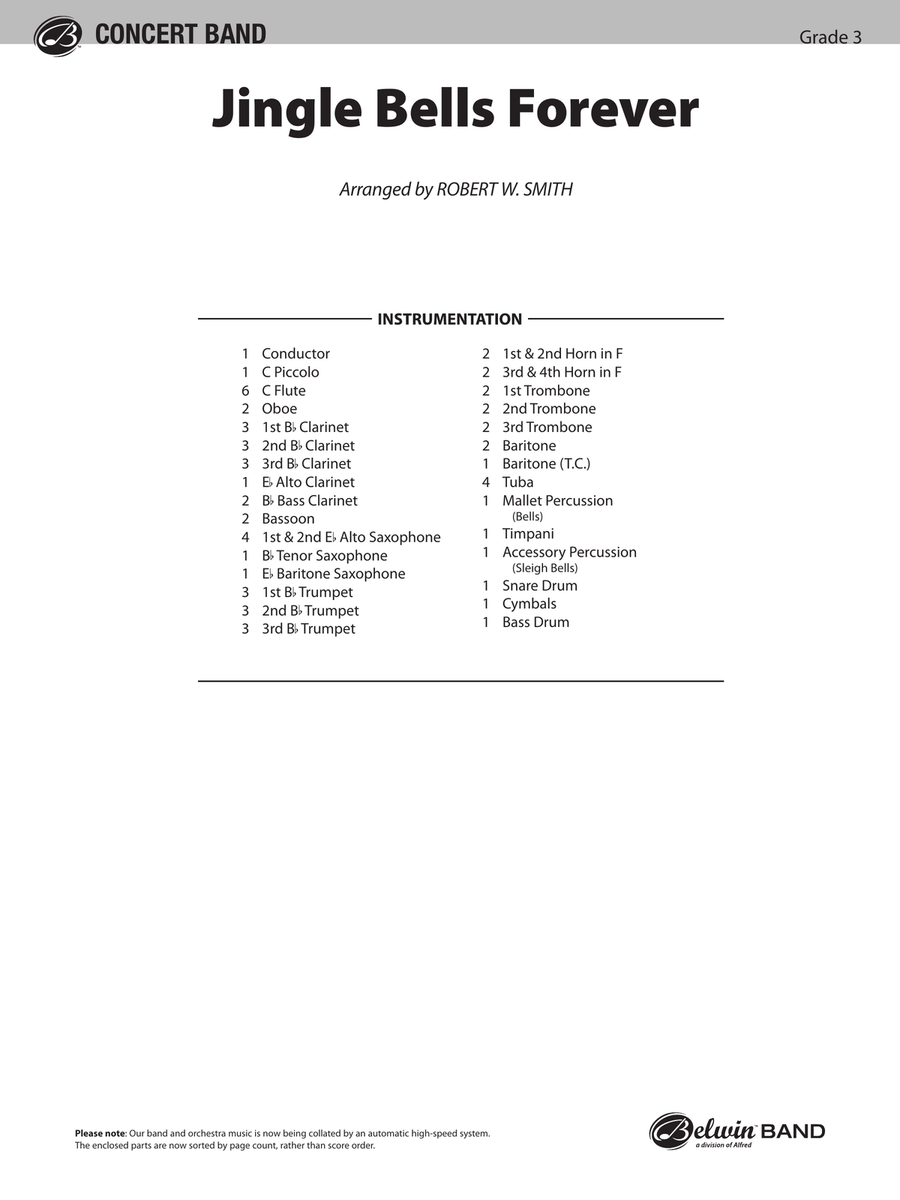 Jingle Bells Forever (Concert March): Score