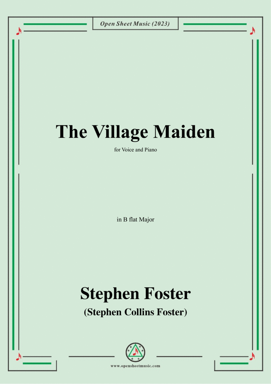 S. Foster-The Village Maiden,in B flat Major Voice scores gallery preview page 1