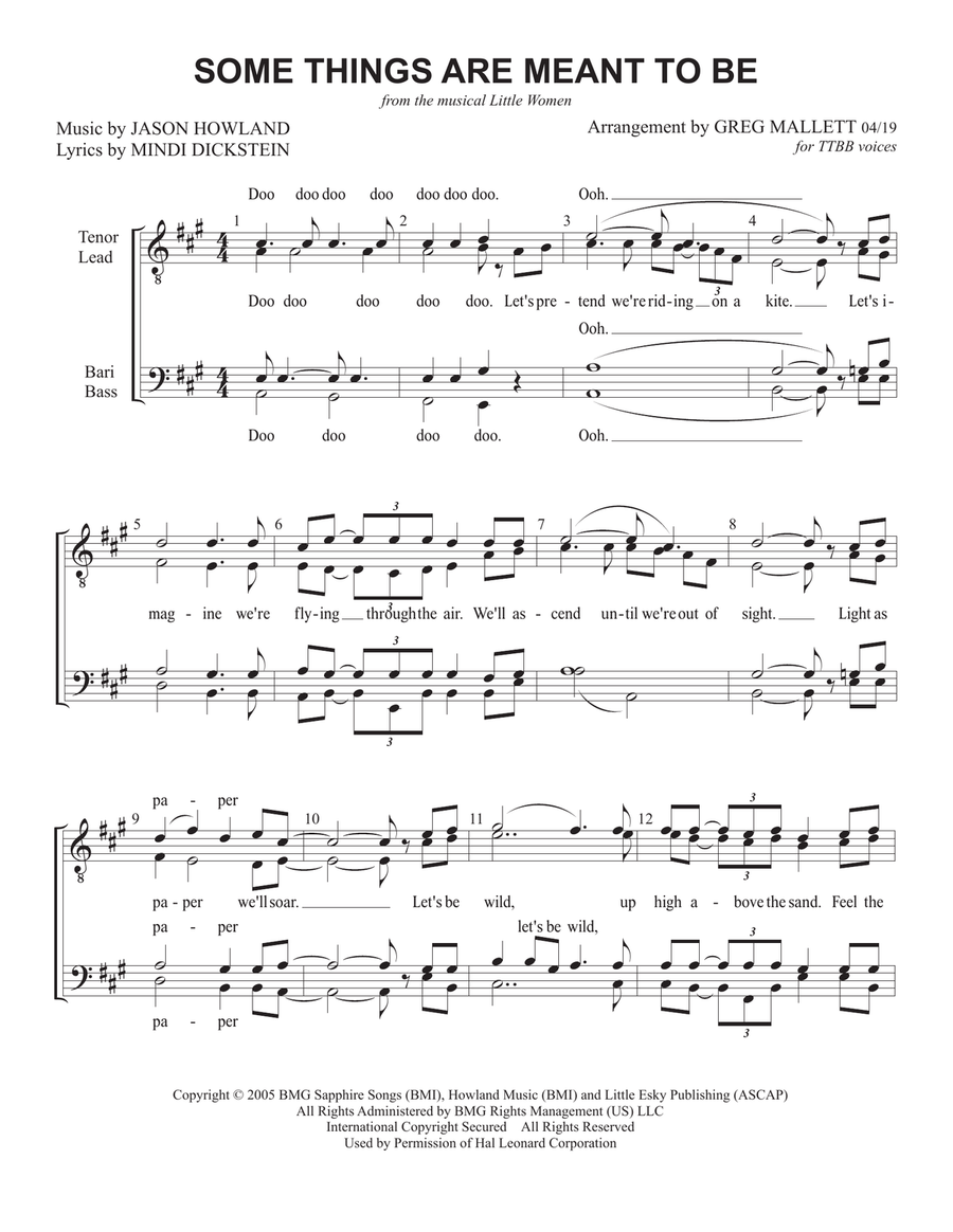 Some Things Are Meant To Be TTBB scores gallery preview page 1