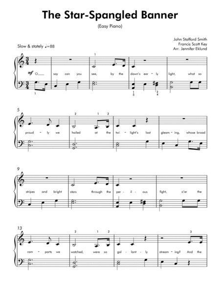 The Star-Spangled Banner (Easy Piano) image number null
