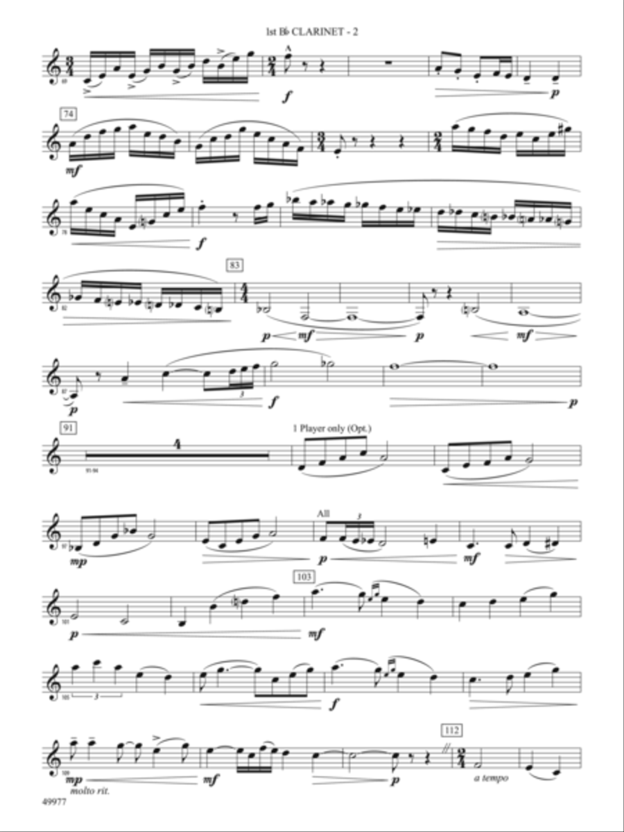 Tha Mi Sgìth: 1st B-flat Clarinet Concert Band scores gallery preview page 2