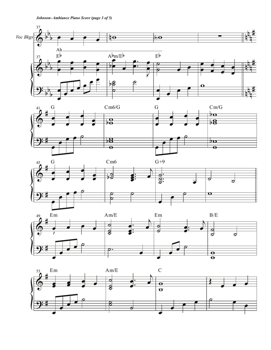 Ambiance Piano Solo Score Unison Choir scores gallery preview page 5