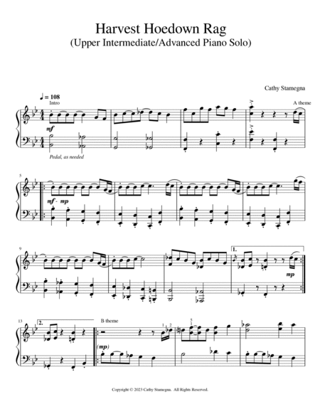 Harvest Hoedown Rag (Upper Intermediate/Advanced Piano Solo) image number null