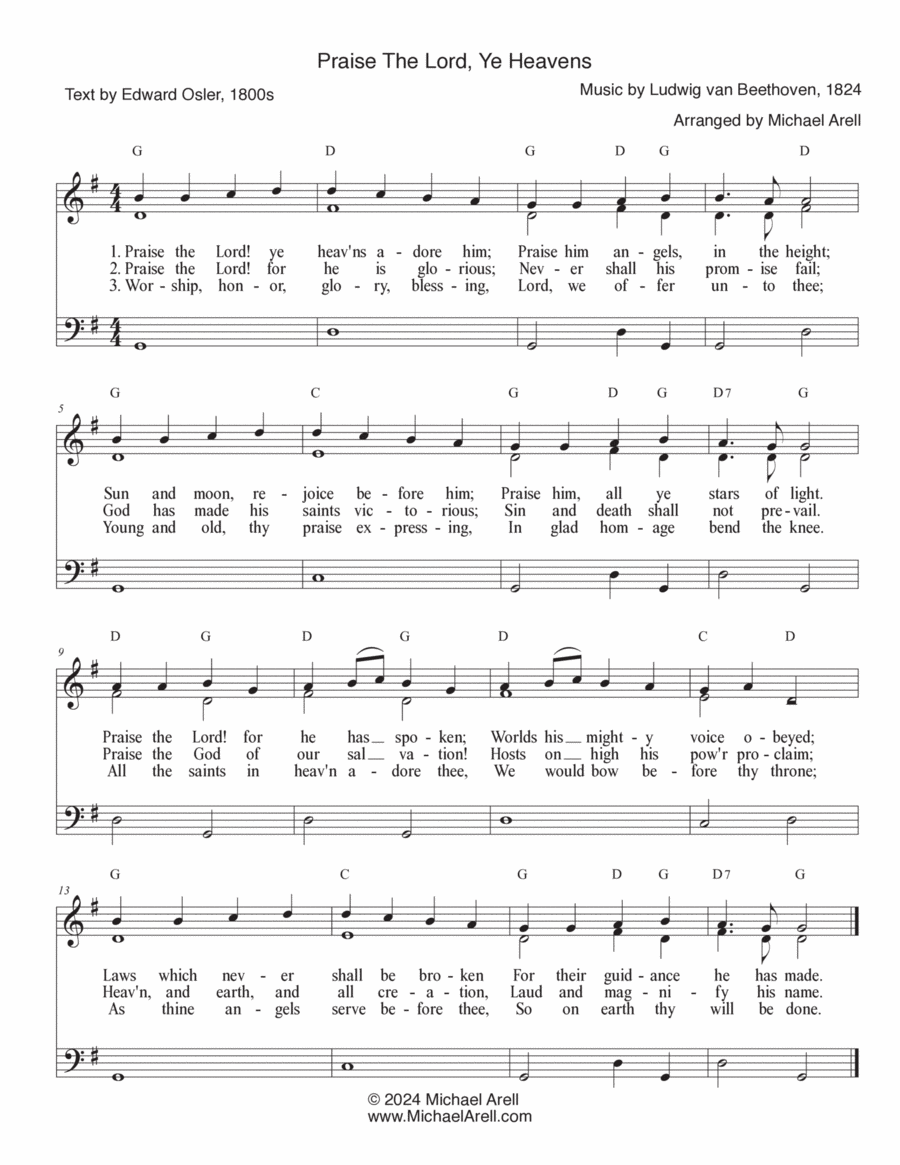 Book cover for Praise The Lord, Ye Heavens--Organ Manuals Only