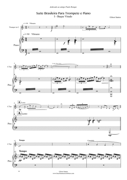 Brazilian Suite for Trumpet and Piano image number null