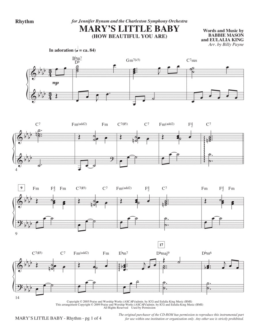 Mary's Little Baby - Rhythm Choir scores gallery preview page 1
