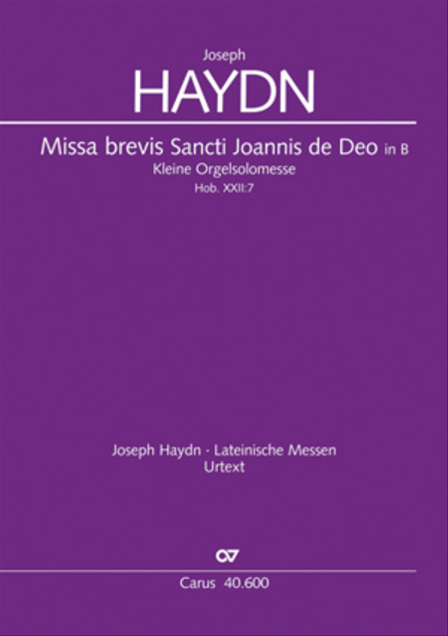 Missa brevis Sti. Joannis de Deo (Kleine Orgelsolomesse) 4-Part scores gallery preview page 1