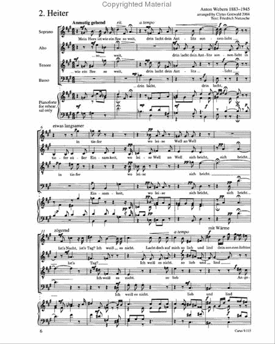 Vier fruhe Lieder Choir scores gallery preview page 5