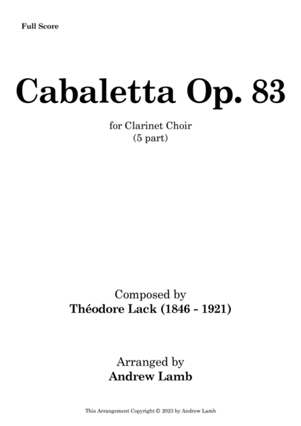Cabaletta, Op. 83 (arr. for Clarinet Choir) image number null