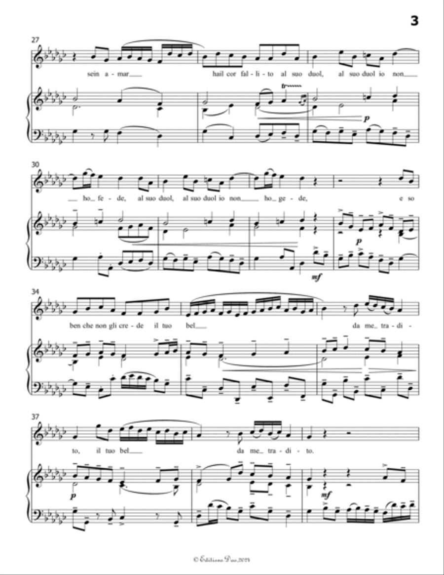 L'amante pastorella, by Bassani, in G flat Major Voice scores gallery preview page 5