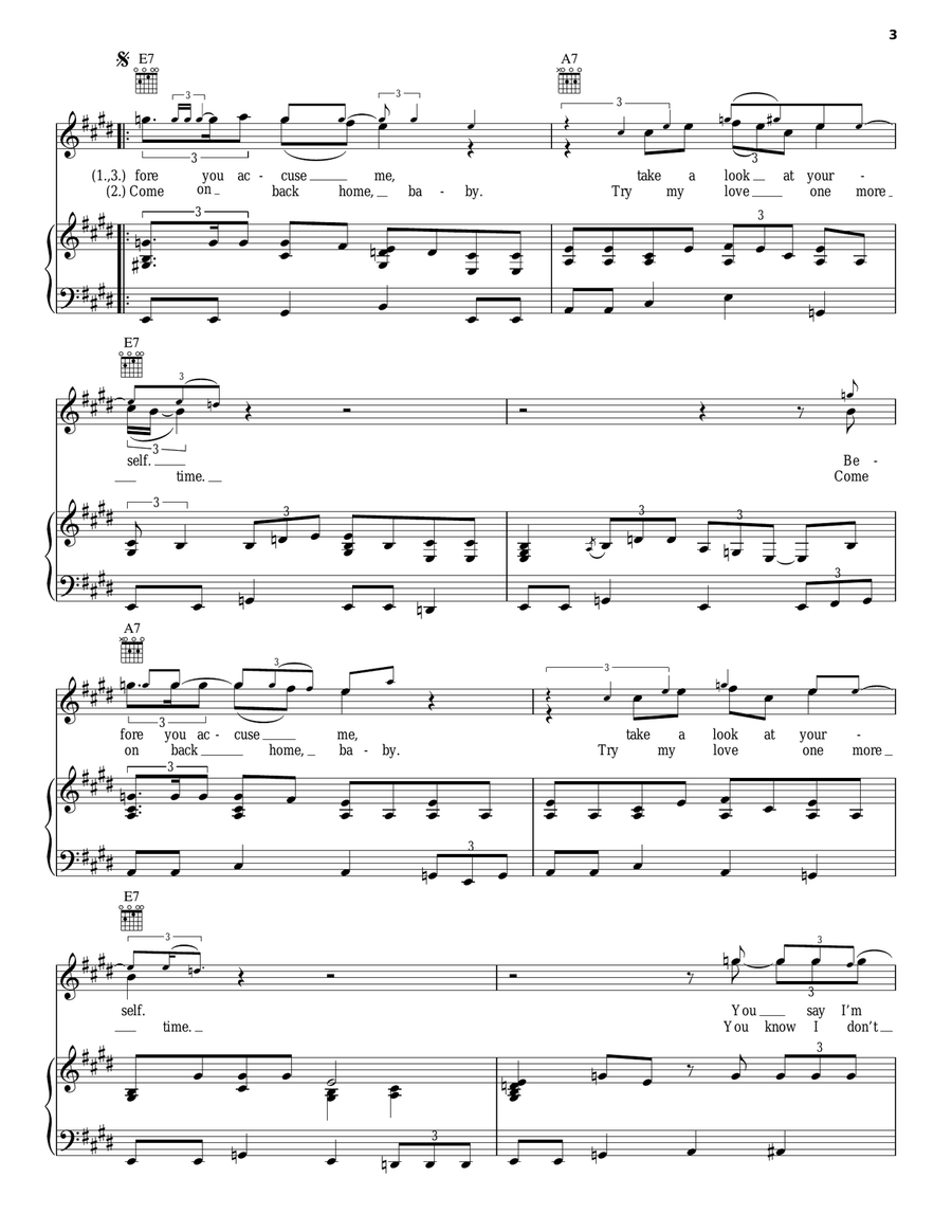 Before You Accuse Me (Take A Look At Yourself) Piano, Vocal, Guitar scores gallery preview page 3