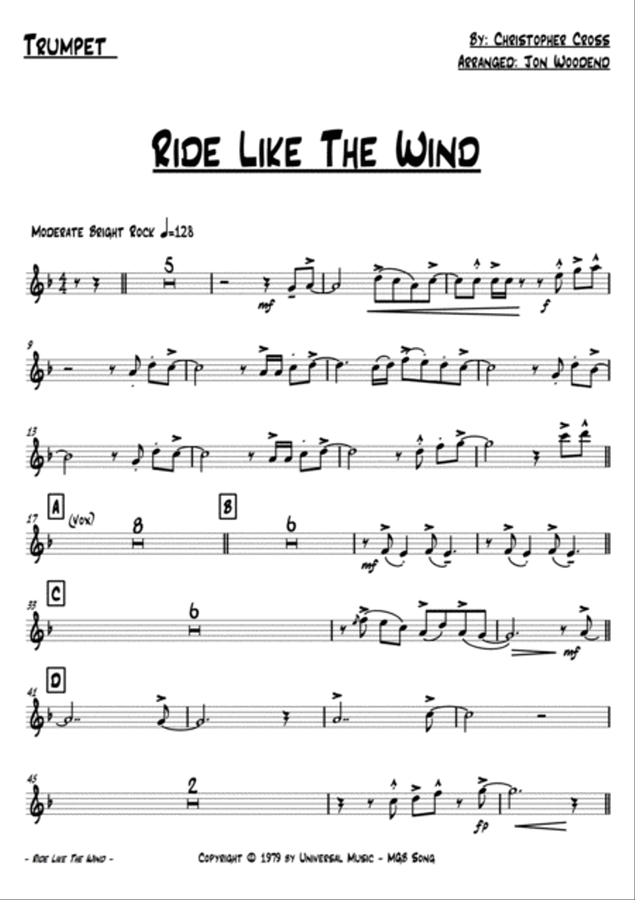 Ride Like The Wind Large Ensemble scores gallery preview page 2