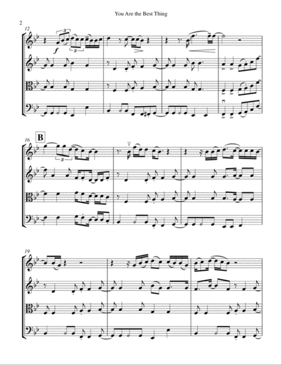 You Are The Best Thing String Quartet scores gallery preview page 3