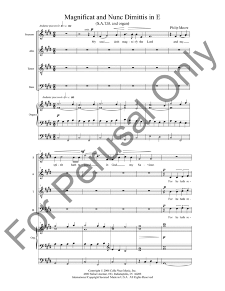 Magnificat and Nunc Dimittis 4-Part scores gallery preview page 2