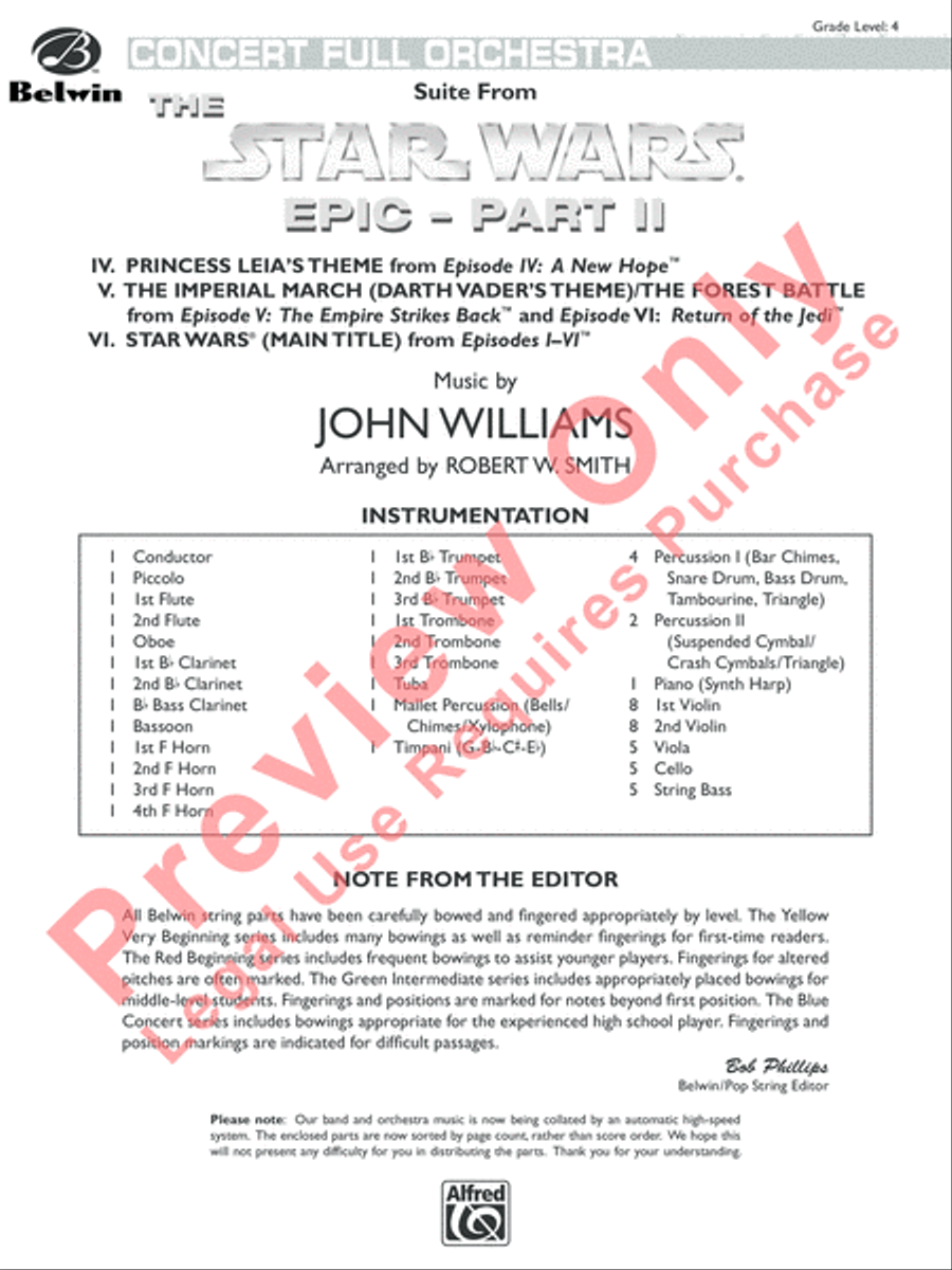 Star Wars Epic -- Part II, Suite from the Full Orchestra scores gallery preview page 2