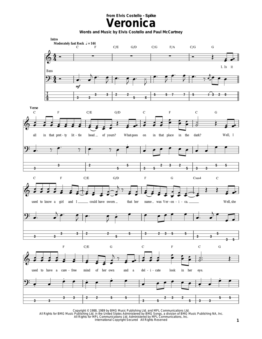 Veronica Acoustic Guitar scores gallery preview page 1