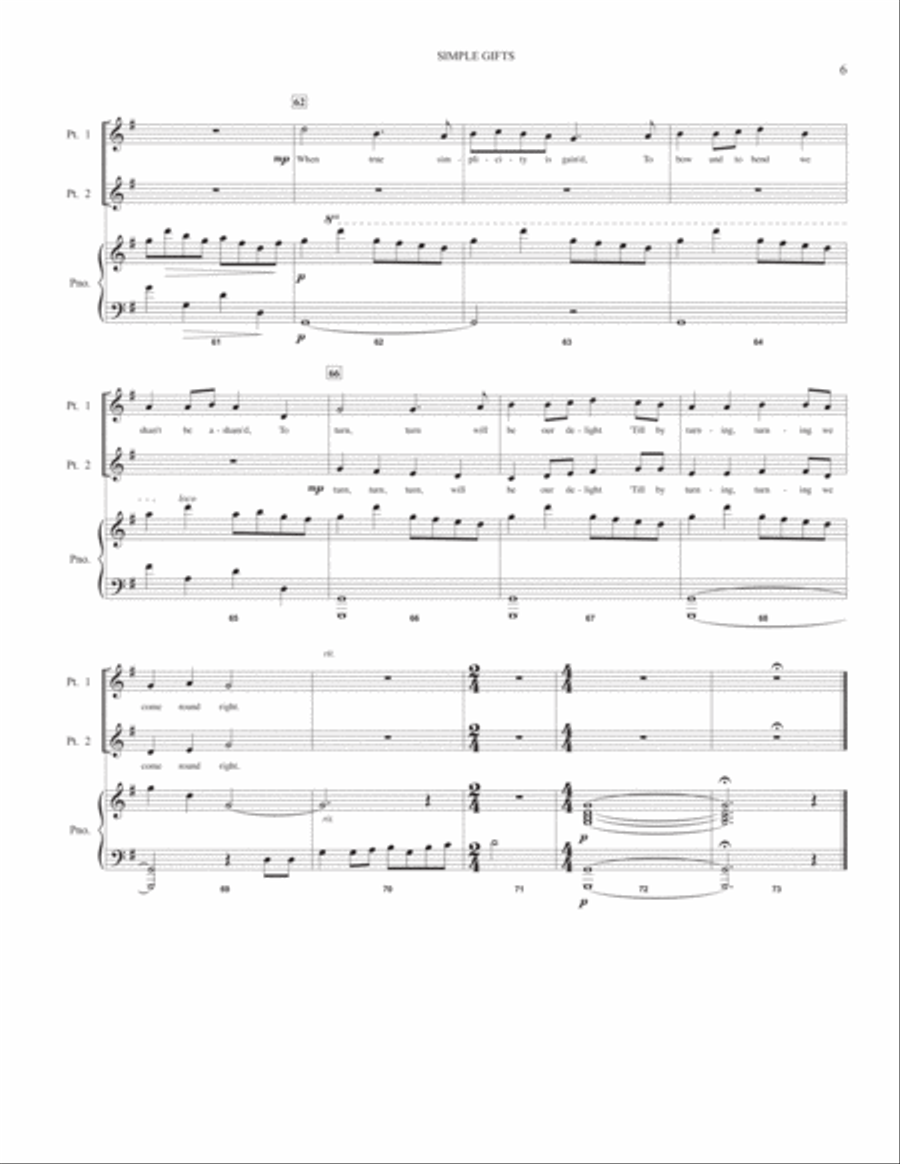 Simple Gifts 2-Part scores gallery preview page 6
