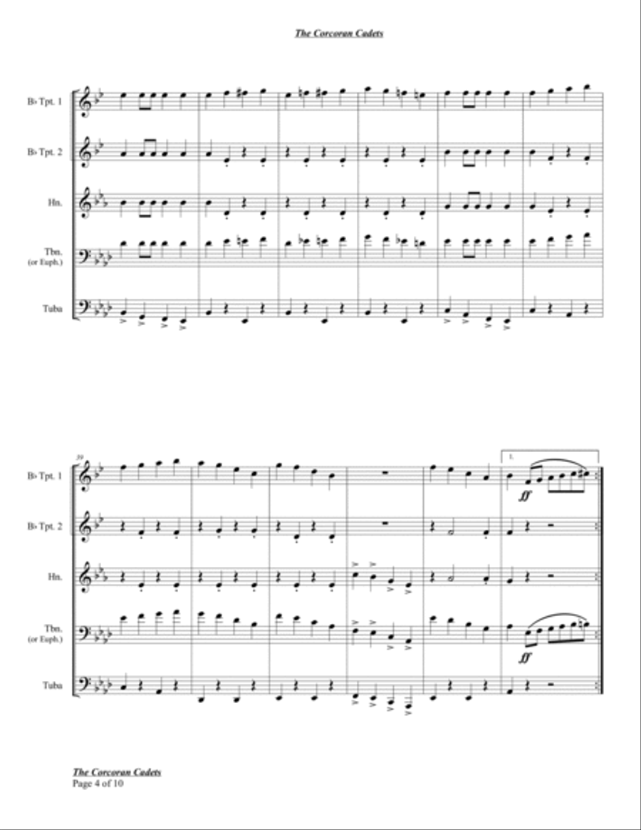 The Corcoran Cadets Brass Quintet scores gallery preview page 6