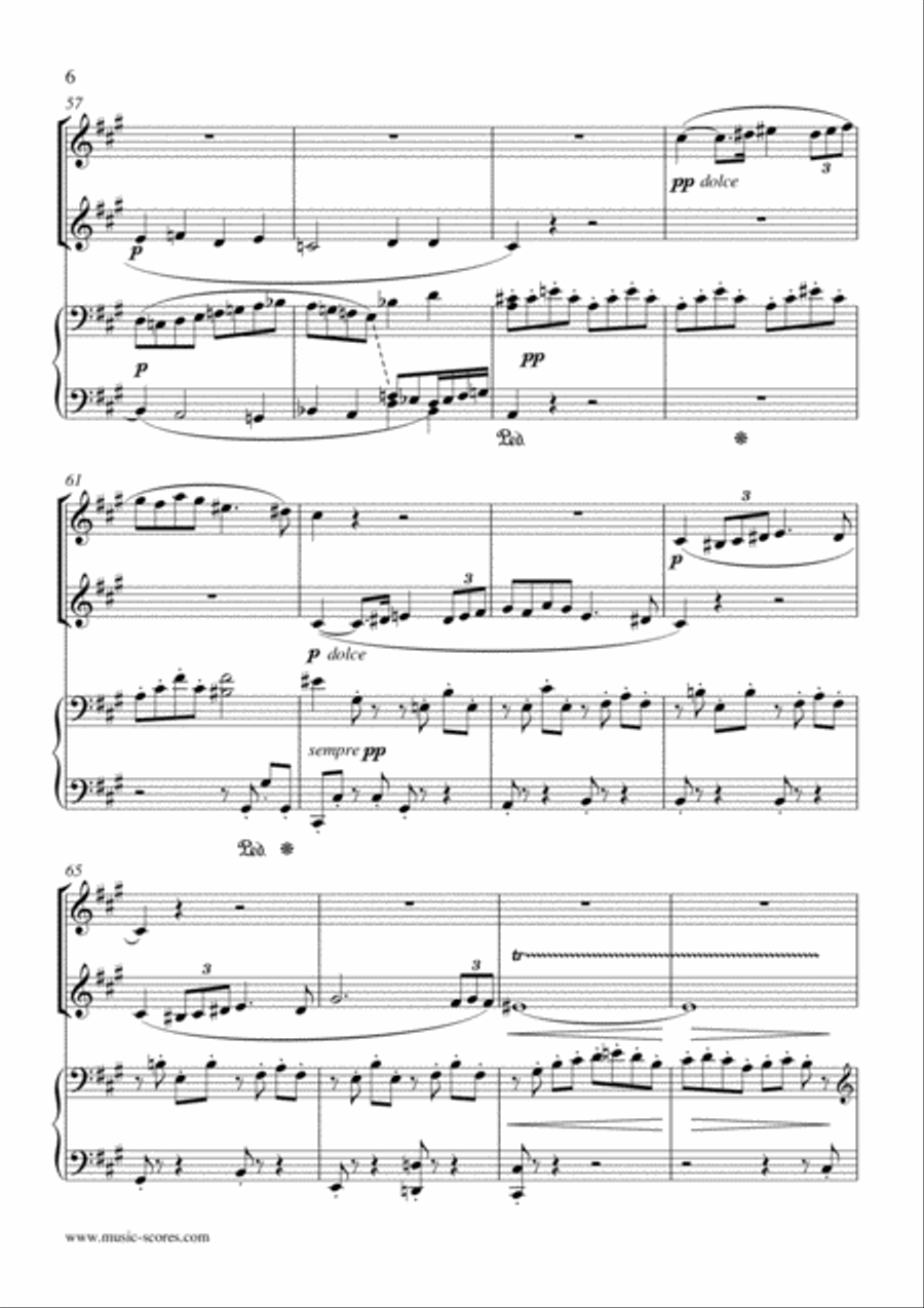 Op.50 Pavane - 2 Flutes and Piano Flute Duet scores gallery preview page 6