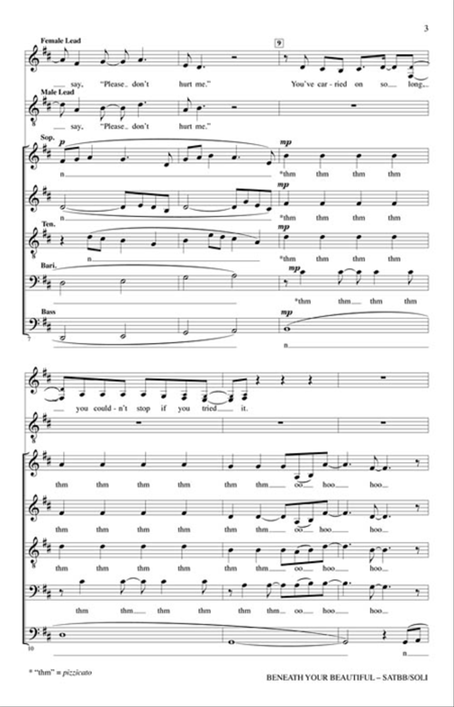 Beneath Your Beautiful A Cappella scores gallery preview page 3