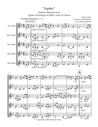 O God, Beyond All Praising (Thaxted) (Bb) (Violin Quintet)