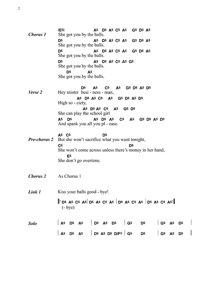 Got You By The Balls Got You By The Balls Electric Guitar scores gallery preview page 2
