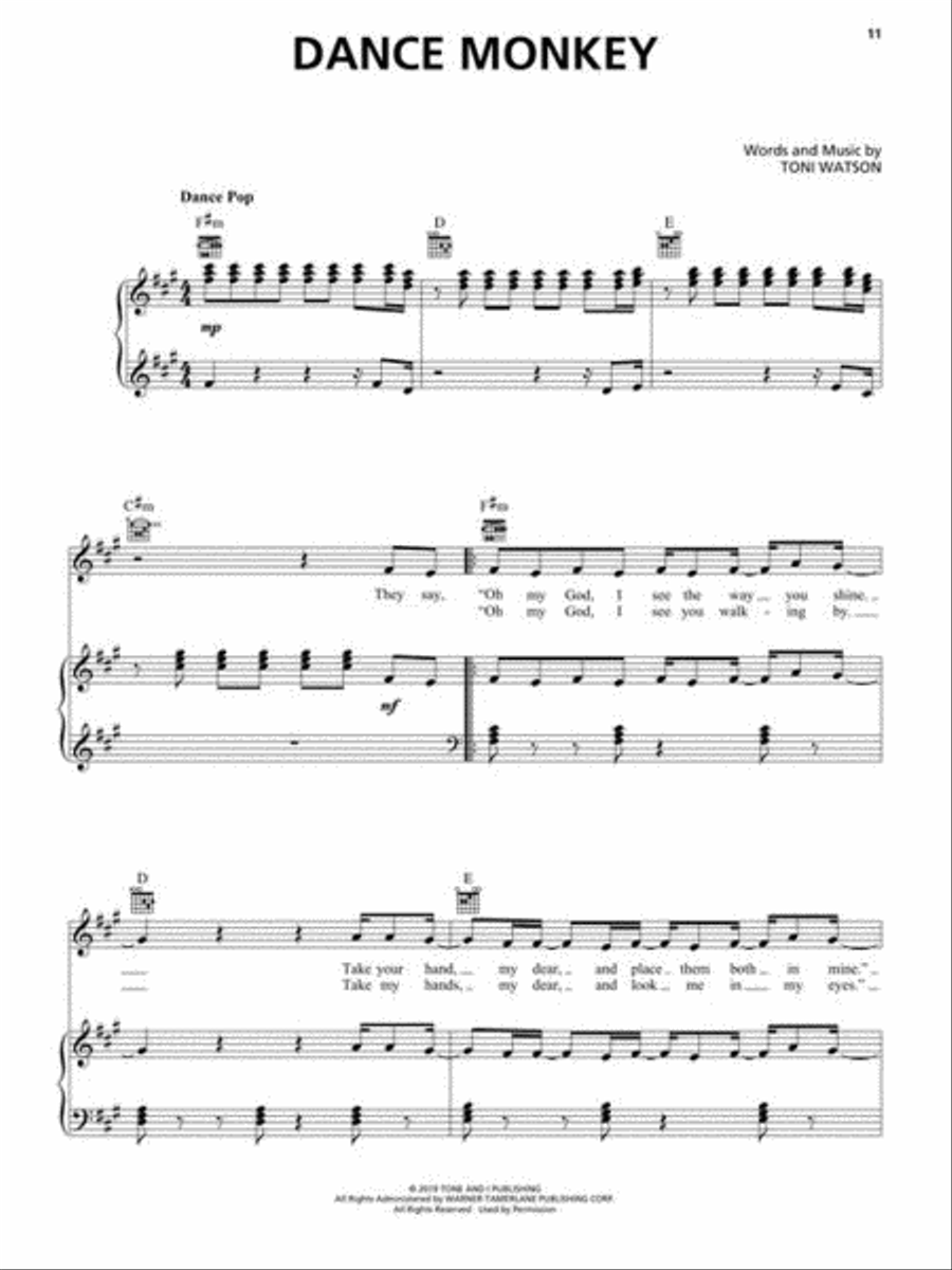Popular Sheet Music – 30 Hits from 2017-2019 Piano, Vocal, Guitar scores gallery preview page 6