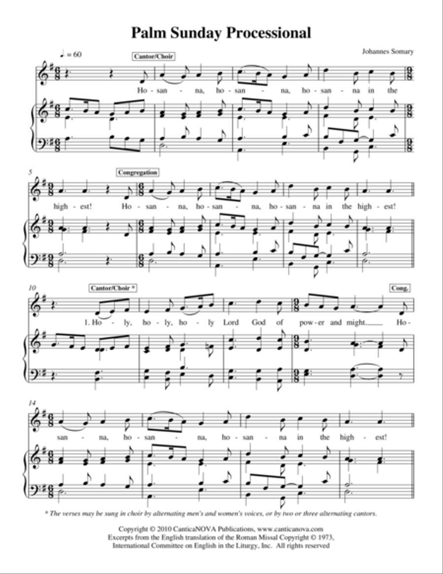 Palm Sunday Processional Unison Choir scores gallery preview page 2