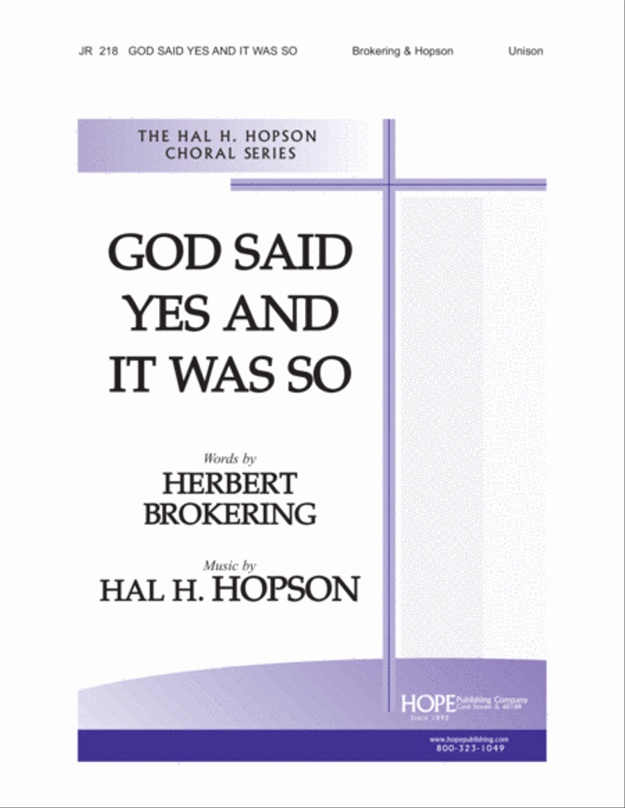 God Said Yes and It Was So Unison Choir scores gallery preview page 1