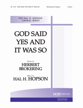 Book cover for God Said Yes and It Was So