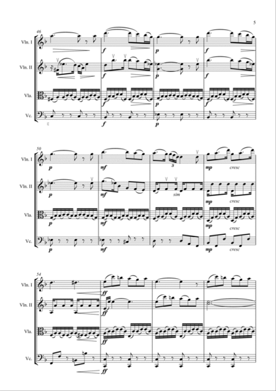 American Quartet (Lento) String Quartet scores gallery preview page 5