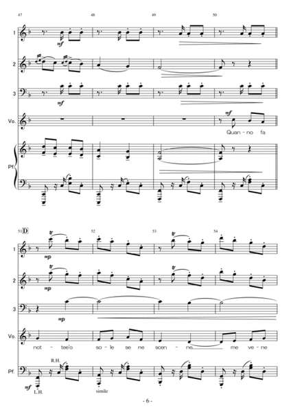 <Flex Piano Quartet and Vocal > 'O sole mio for Medium Voice (Key:F) image number null